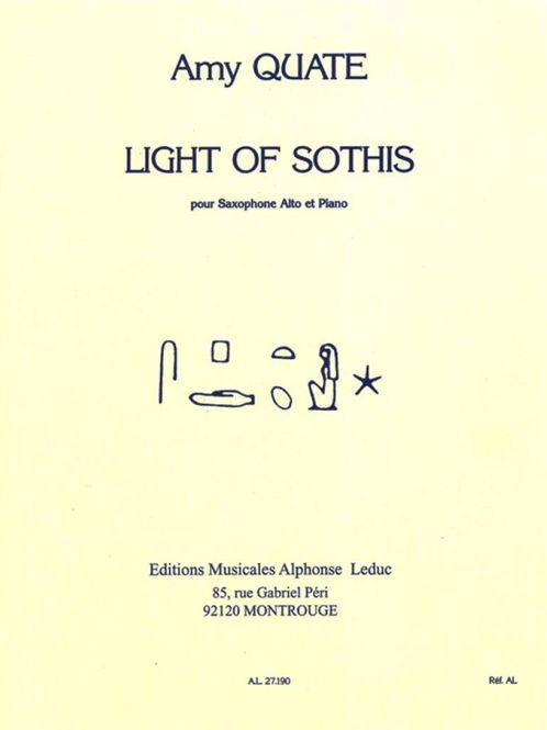 Hovedbilde Light of Sothis for Alto Saxophone and Piano