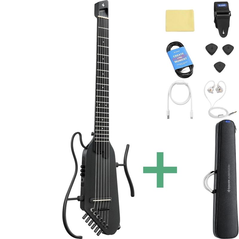 Donner HUSH-C silent spansk gitar black