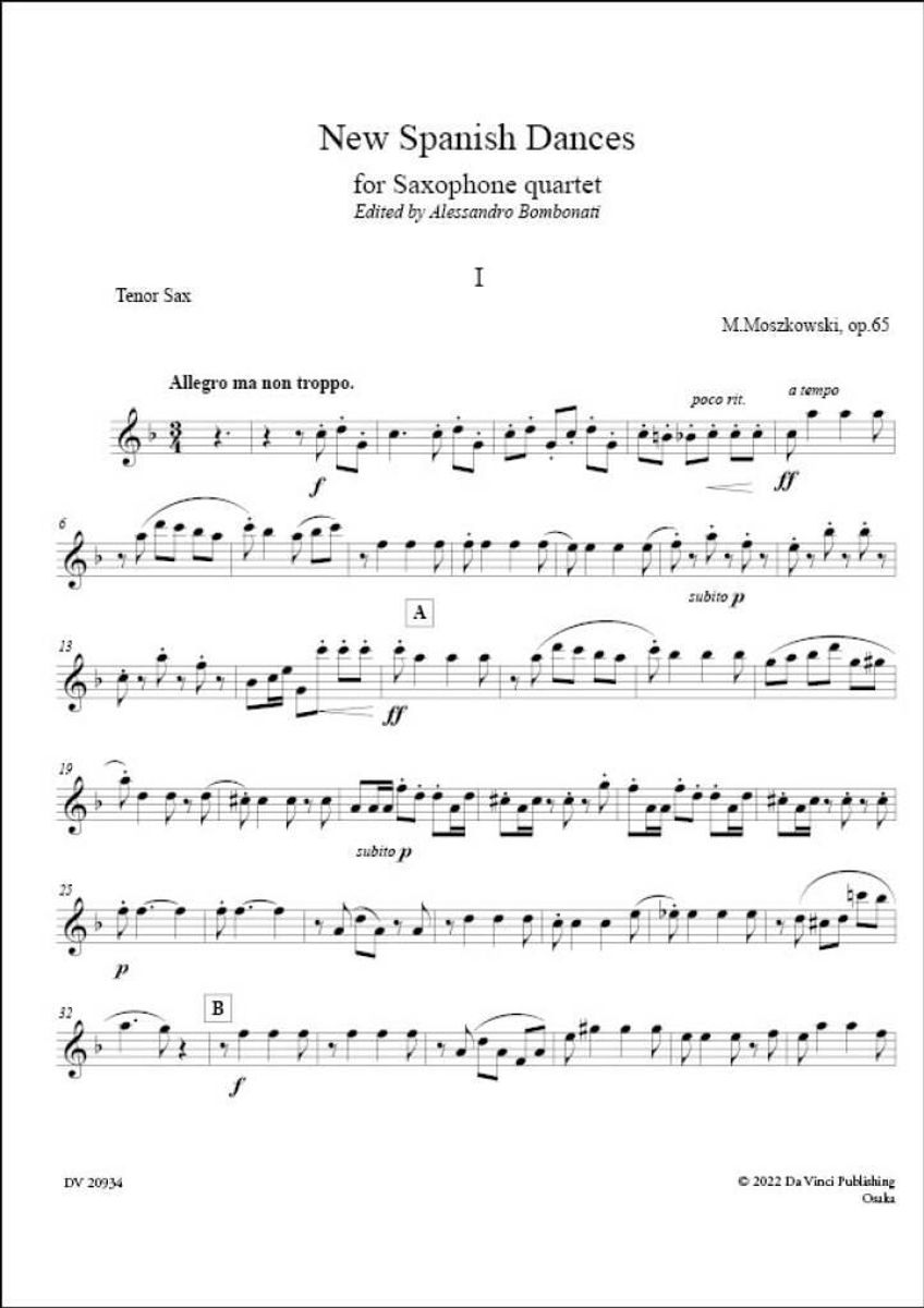 New Spanish Dances Op.65, for Saxophone quartet