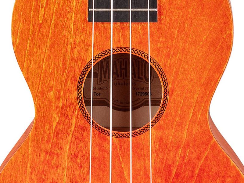 Mahalo Island Series, concert ukulele, orange sunset, with bag