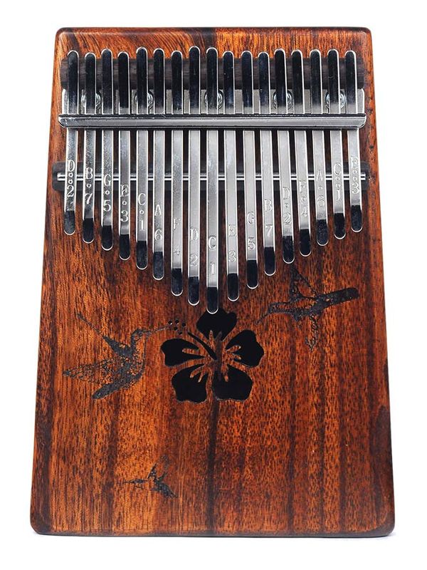 Mahalo  kalimba 17 keys HIBISCUS, with tuning hammer and bag