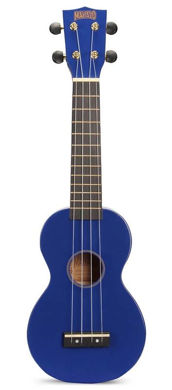 Mahalo Rainbow Series, soprano ukulele, blue, with bag