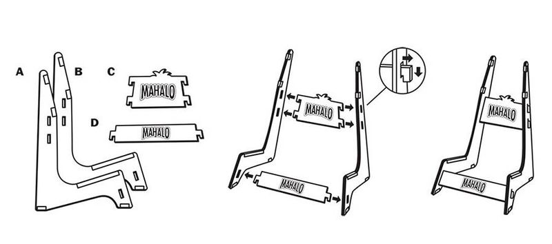 Mahalo  laser engraved ukulele stand, fits most sizes
