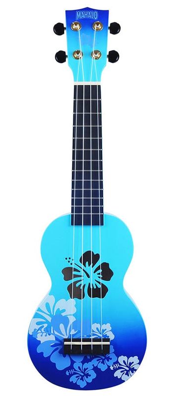 Mahalo Designer Series, soprano ukulele HIBISCUS, blue burst, with bag