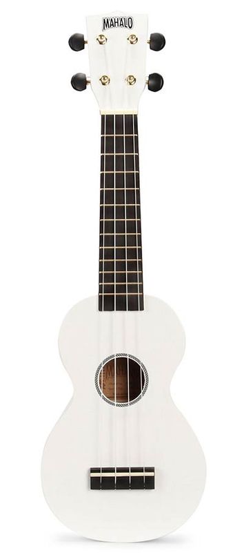 Mahalo Rainbow Series, soprano ukulele, white, with bag