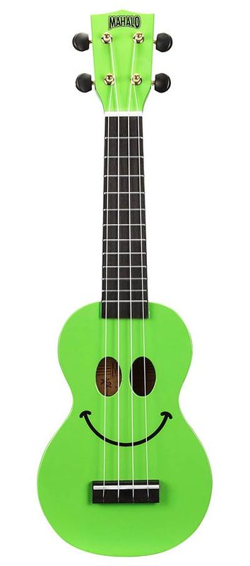 Mahalo Smiley Series, soprano ukulele, green, with bag