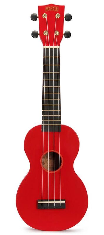Mahalo Rainbow Series, soprano ukulele, red, with bag