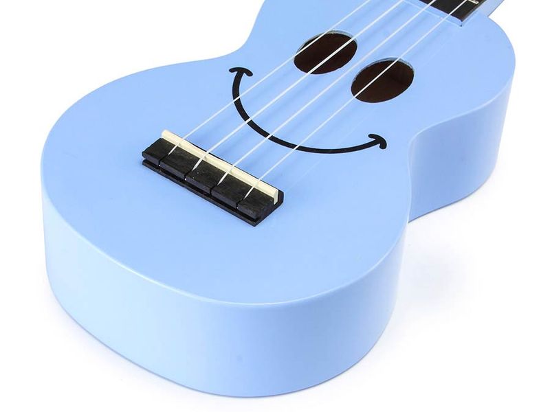 Mahalo Smiley Series, soprano ukulele, light blue, with bag