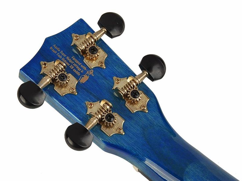 Mahalo Hano Series, concert ukulele, transparent blue, with bag