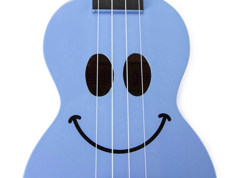 Mahalo Smiley Series, soprano ukulele, light blue, with bag