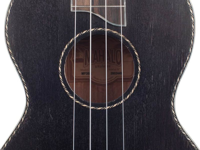 Mahalo Pearl Series, solid top tenor ukulele, with MEQ2 9v preamp, black, with bag