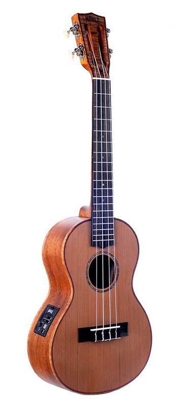 Mahalo Master Series, all solid tenor ukulele, with MEQ2 9v preamp, natural, with bag