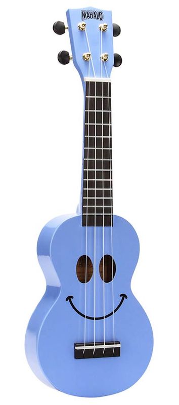 Mahalo Smiley Series, soprano ukulele, light blue, with bag