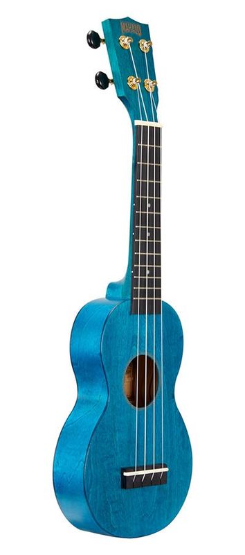 Mahalo Slimline Series, soprano ukulele, transparent blue, with bag