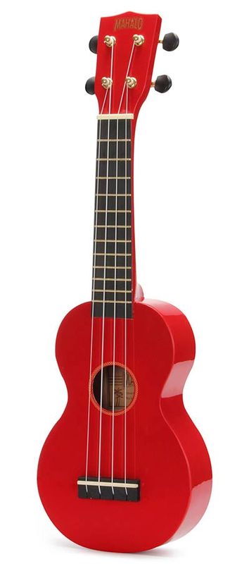 Mahalo Rainbow Series, soprano ukulele, red, with bag