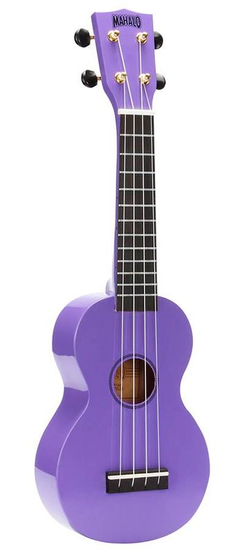 Mahalo Rainbow Series, soprano ukulele, purple, with bag