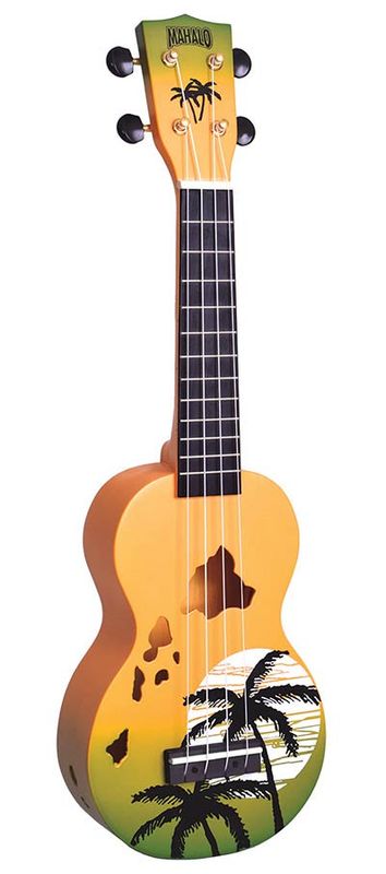 Mahalo Designer Series, soprano ukulele HAWAII, green burst, with bag