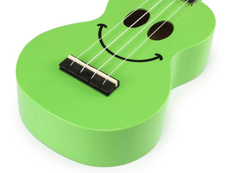 Mahalo Smiley Series, soprano ukulele, green, with bag