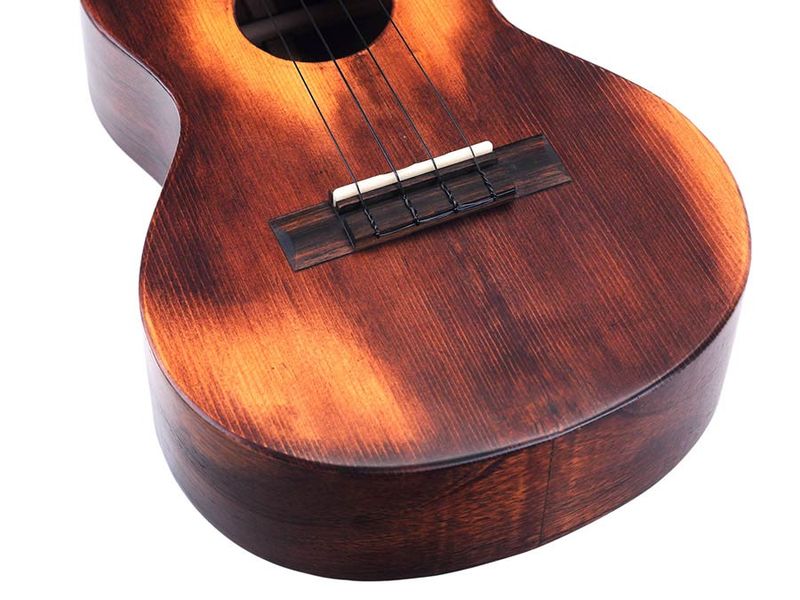 Mahalo Historic Series, all solid tenor ukulele, historic brown, with heavy duty bag