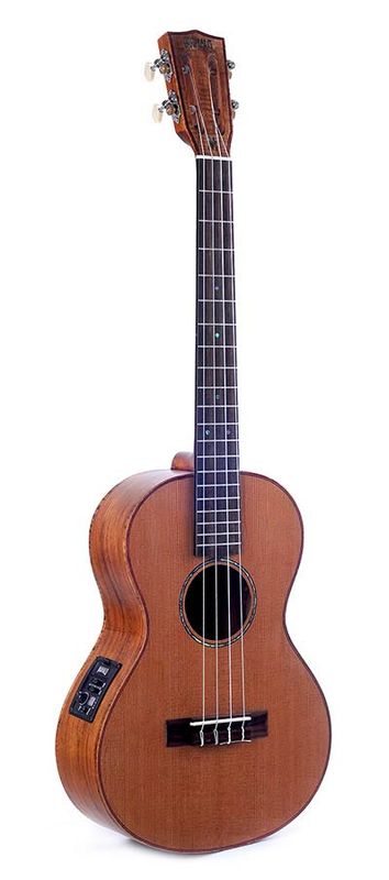 Mahalo Master Series, all solid baritone ukulele, with MEQ2 9v preamp, natural, with bag