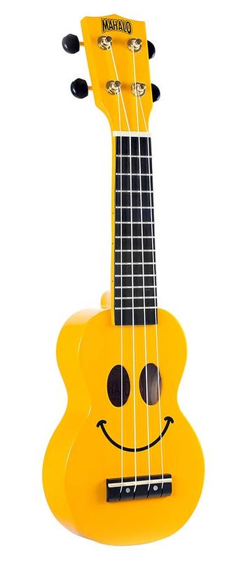 Mahalo Smiley Series, soprano ukulele 47cm scale, yellow, with bag