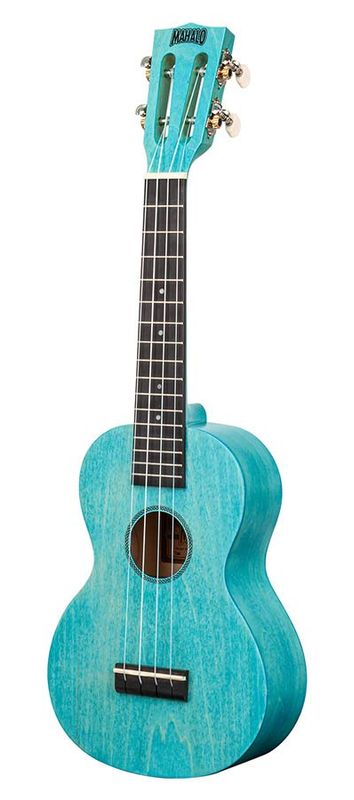 Mahalo Island Series, concert ukulele, aqua blue, with bag