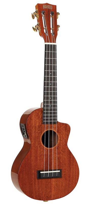 Mahalo Java Series, concert ukulele, cutaway, 1V+1T (B-Band), vintage natural, with padded bag & strap