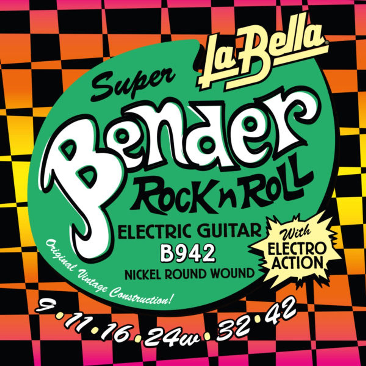 La Bella B942 Super Bender Electric Guitar 9-42