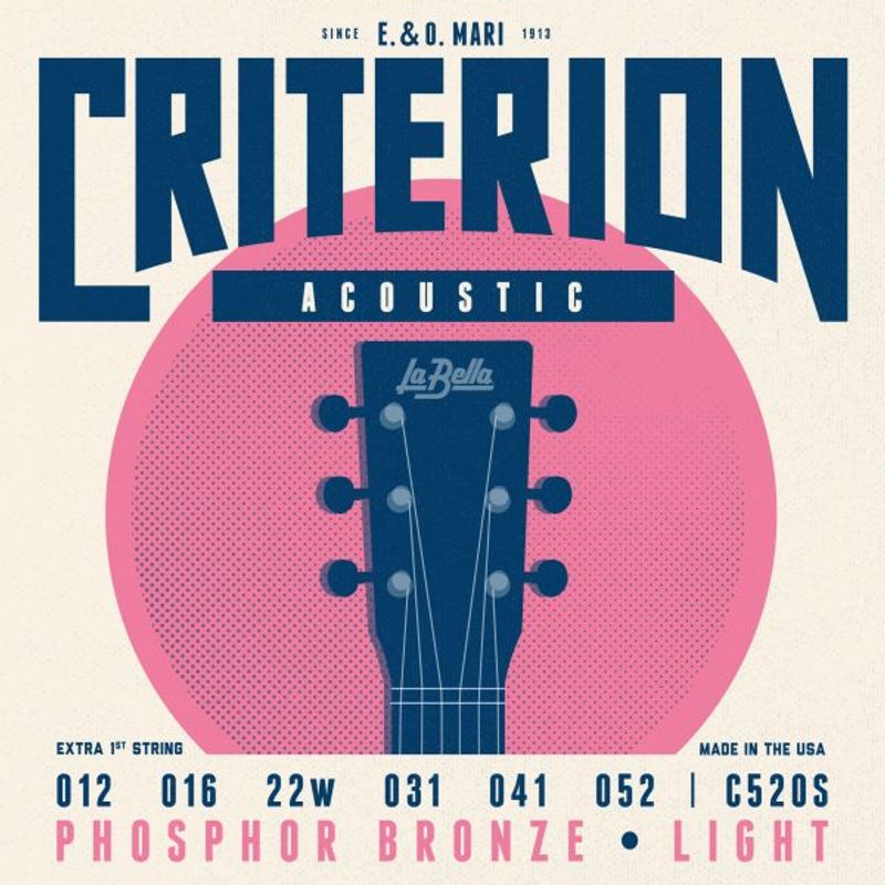 La Bella C520S Criterion Acoustic, Phosphor Bronze - Light 12-52