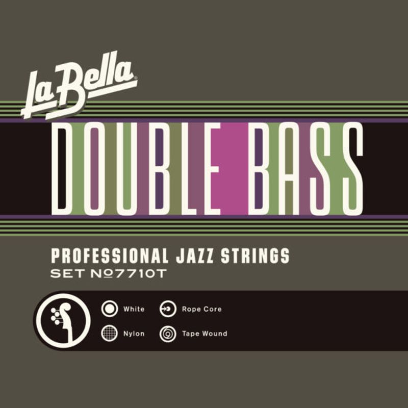 La Bella 7710T Double Bass, White Nylon Tape Wound
