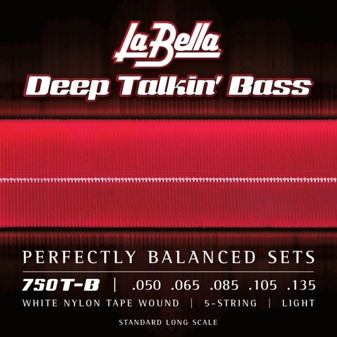 Hovedbilde La Bella 750T-B White Nylon Tape, 5-String - ...
