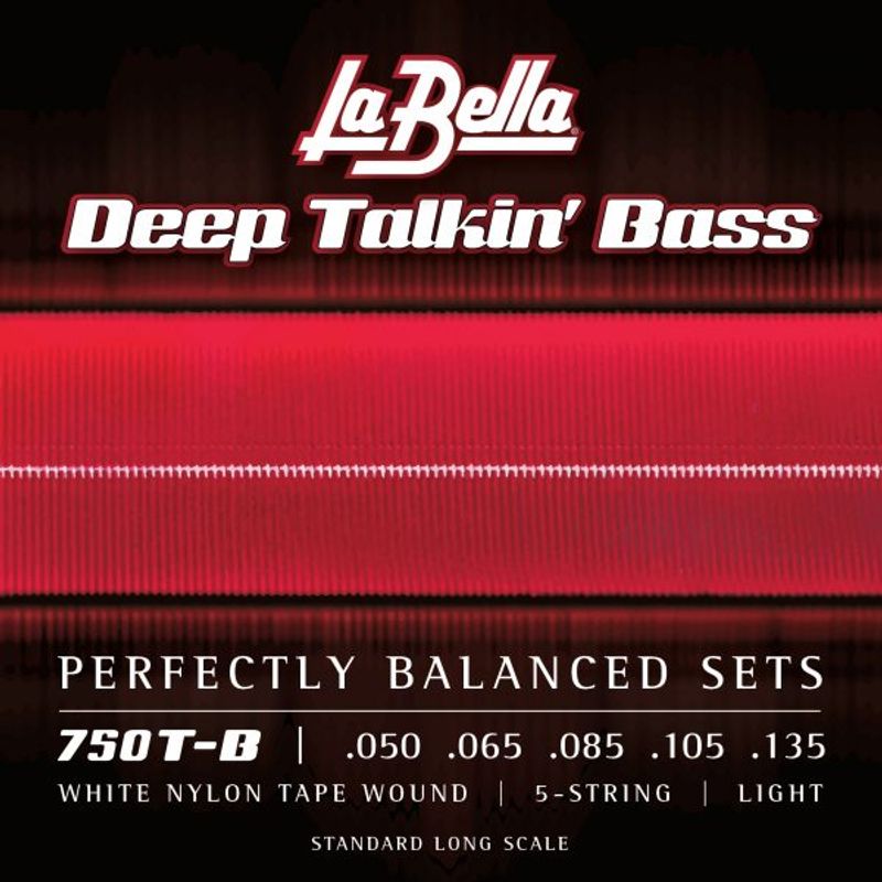 La Bella 750T-B White Nylon Tape, 5-String - Light 50-135
