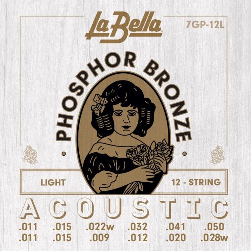 La Bella 7GP-12L 12-String Acoustic Phosphor Bronze - Light
