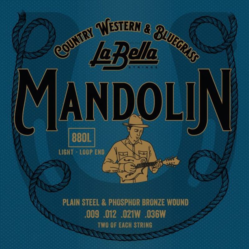 La Bella 880L Mandolin, Phosphor Bronze - Light