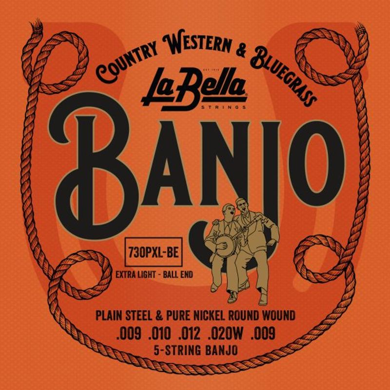 La Bella 730PXL-BE 5-String Banjo, Pure Nickel, Extra Light, Ball-Ends
