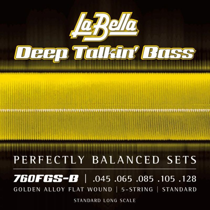 La Bella 760FGS-B Deep Talkin' Bass, Gold Flats, 5-String - Standard 45-128