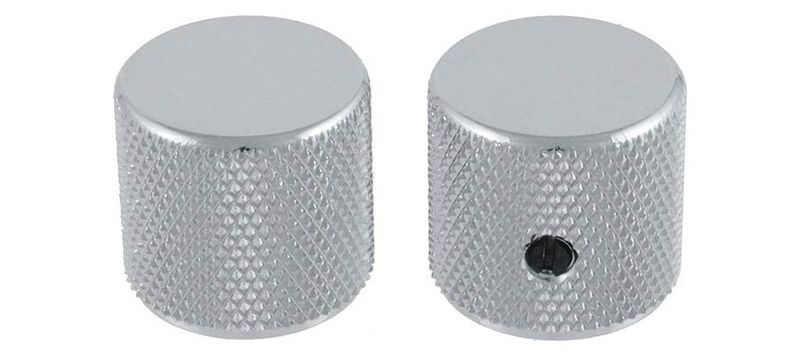 Allparts Barrel Knobs Chrome 2-p