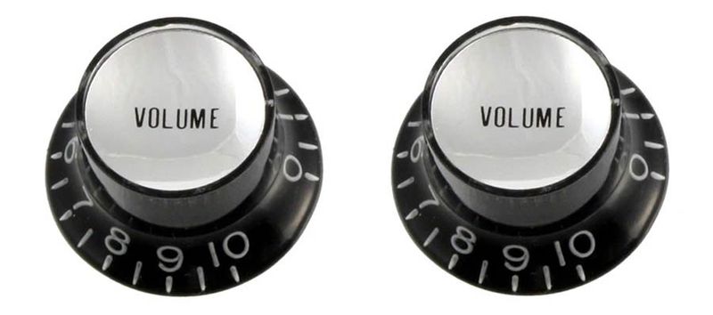 Allparts Reflector Knobs Volume Black 2-p