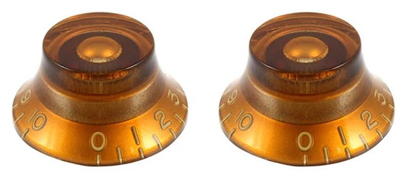 Allparts Bell Knobs Vintage Style Amber 2-p