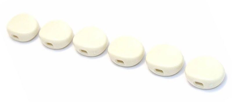 Allparts Plastic Oval Buttons White 6-p