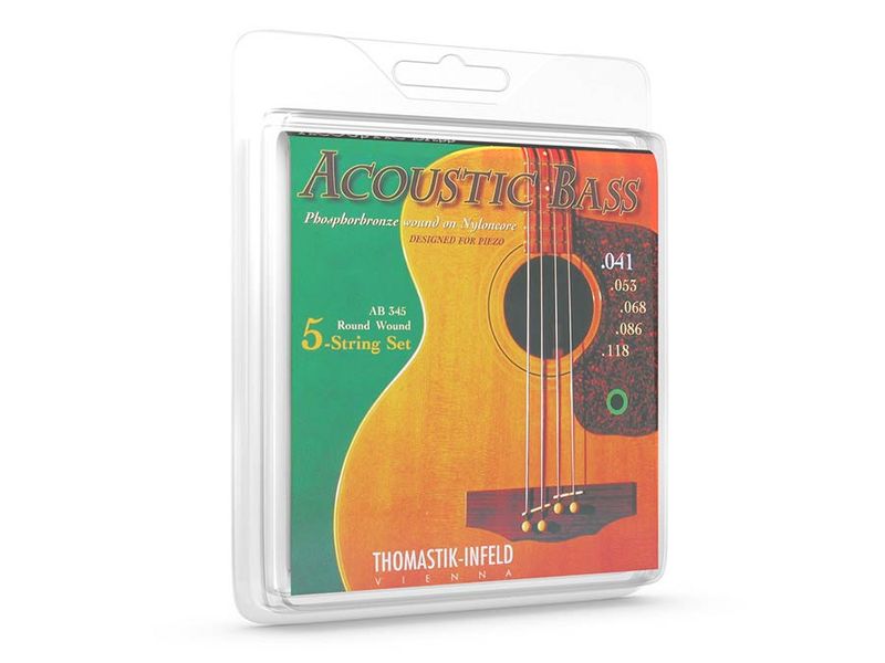 Thomastik THAB-345 Acoustic Bass string set acoustic 5-string bass, phosphor bronze, longscale, 041-053-068-086-118