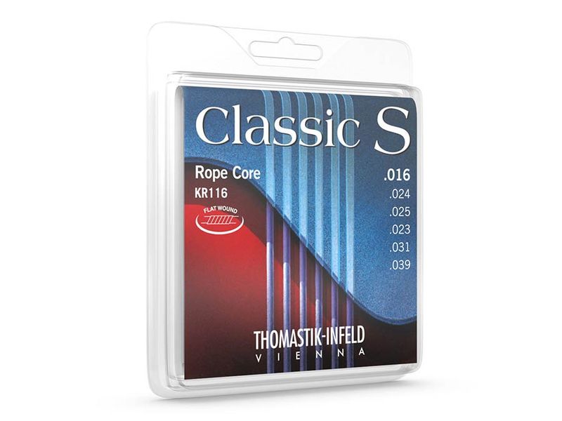 Thomastik THKR-116 Classic S string set classic, rope core flatwound, 016-024-025-023-031-039