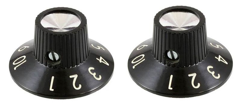 Allparts Amp Knobs Black 2-p