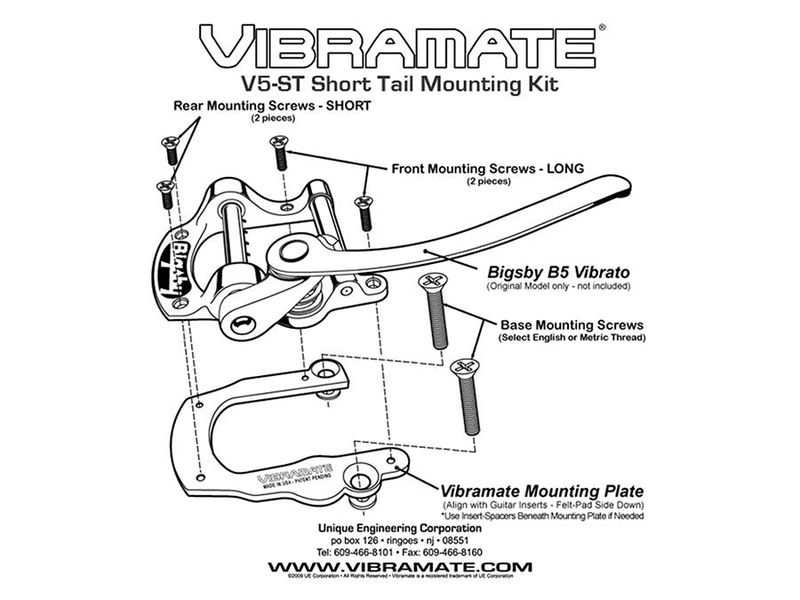 Allparts Vibramate® V5 Short Tail Kit Chrome
