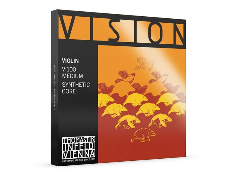 Thomastik VI-100 Vision violin string set 4/4 medium, includes VI-02, VI-03A