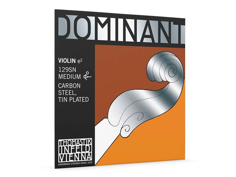 Thomastik TH-129SN Dominant violin string E-1 4/4 medium, carbon steel, tin plated, removable ball end