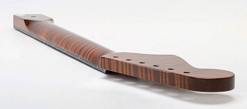 Allparts Select ltd VIN-MOD Deluxe neck for Jazzmaster, AAA+ roasted flamed maple,  bound w. block inlays, poly finish