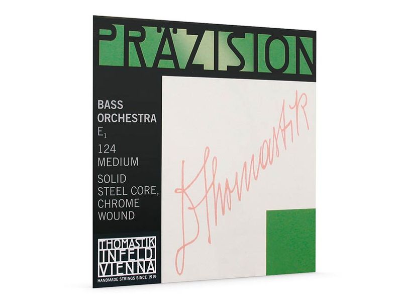 Thomastik TH-124 Präzision double bass string E-4 4/4 (string length 110cm), steel core, chrome