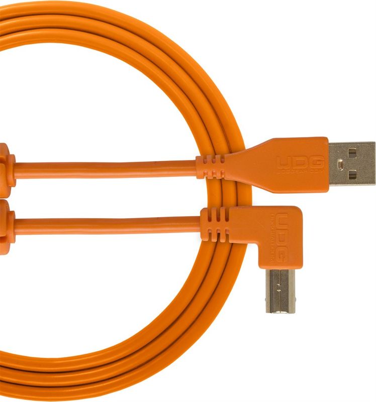 UDG Gear Ultimate Audio Cable USB 2.0 A-B Orange vinklad 3m