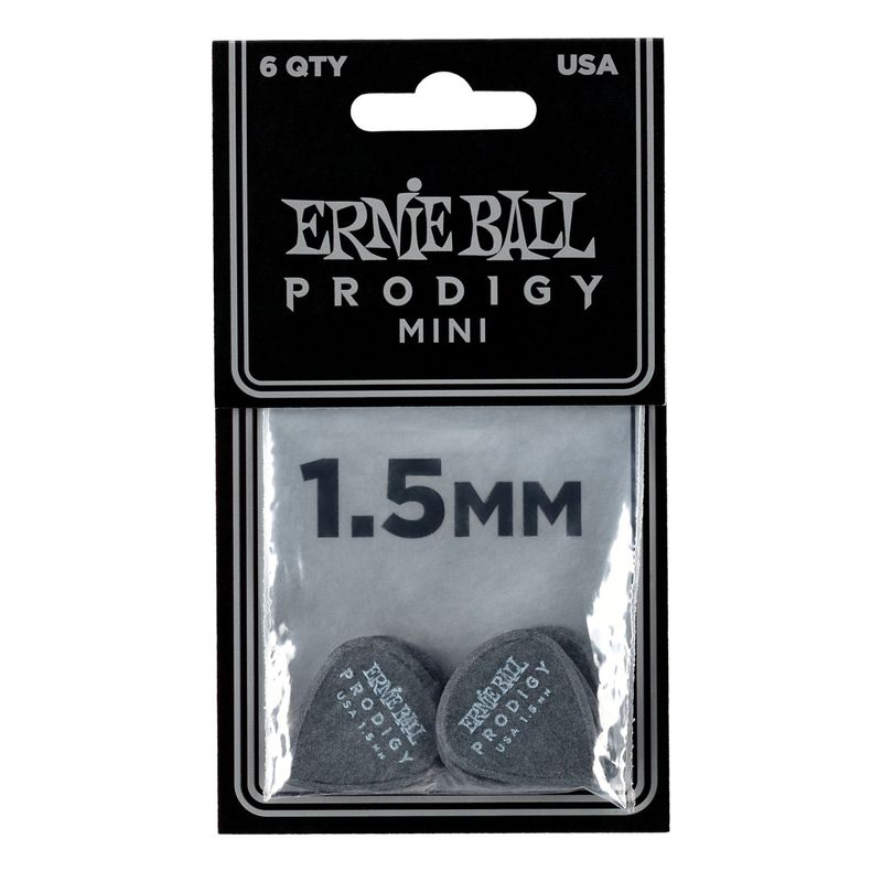 Ernie Ball EB-9200 1.5mm Black Mini Prodigy Picks 6stk